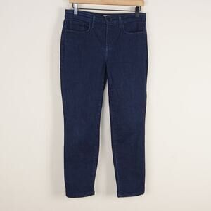 NYDJ Slim Straight Stretch Curves 360 Dark Wash Jeans Womens Sz 4